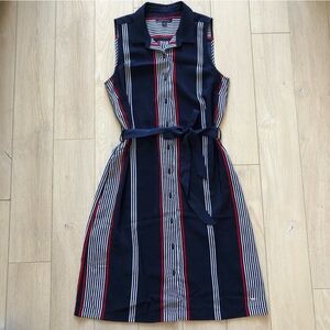 Tommy Hilfiger Sleeveless Button Up Dress in Navy Size S